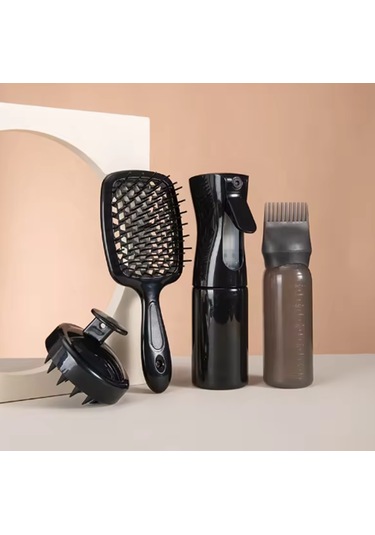 4'lü Mükemmel Saçlar İçin Bakım Seti- Tarak Siyah