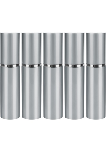 Mufunye 10 Ml Parfüm Şişesi, Parlak Eloksallı Alüminyum, 5 Adet Gümüş