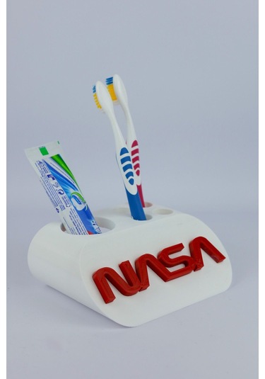 Nasa - Dekoratif Diş Fırçalık Beyaz