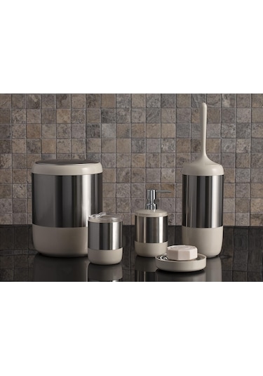 Trading Primanova M-sas04-09 Lima Xl 5 Parça Banyo Takımı Seti Bej Siyah