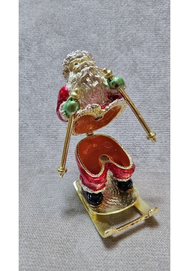 Zirkon Taşlı Emaye Noel Baba Kutu Biblo 001