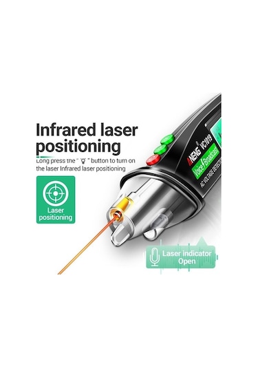 Xinxin Xinxin Vc1019 İndüksiyon Elektrikli Yüksek Hassasiyetli Hat Algılama Kesme Noktası Ses Test Kalemi Siyah