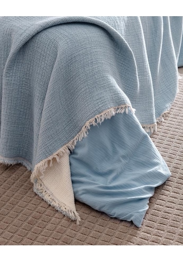 Madame Coco Pivoine 8 Parça Çeyiz Açık Mavi - Ekru