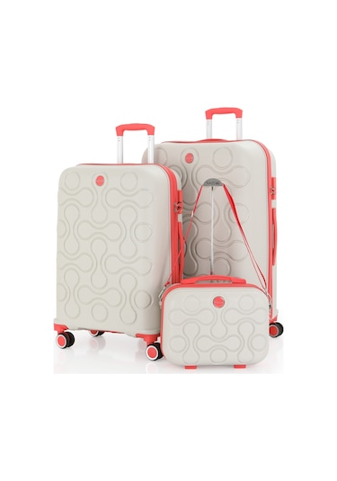 Mçs Polipropilen 3lü Valiz Seti Büyük & Orta & Makyaj V376 S23sy1000051-set 00435 3'lü Set Çok Renkli