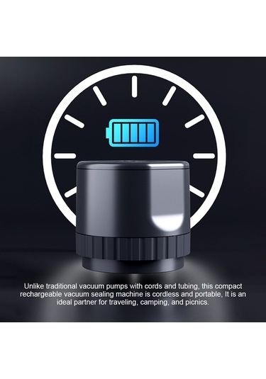Didadodo Elektrikli Vakumlu Kavanoz Mühürleme Makinesi - Taşınabilir Şarjlı Gıda Saklama Cihazı Beyaz Beyaz