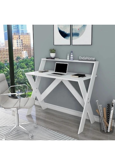 X Ayaklı Ders Çalışma Masası 50x90 Cm Beyaz