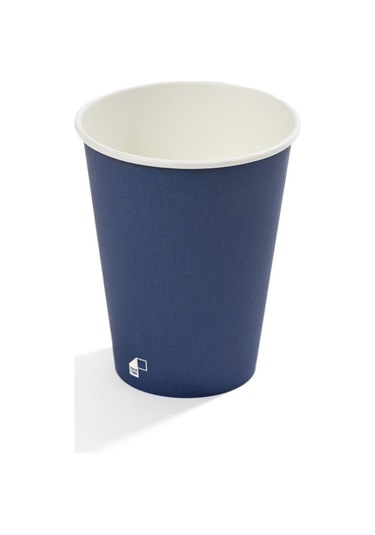 14 Oz Single Wall Baskılı Karton Bardak Lacivert 50 Adet 50