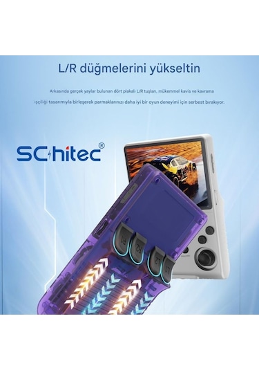 Schitec Retro Arcade R40s Pro Taşınabilir El Atari Konsolu 30.000 Oyunlu 98gb Mavi