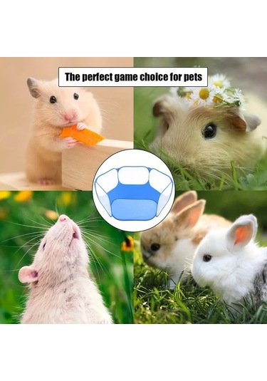 Elmpaly Mavi Katlanır Nefes Alabilir Küçük Evcil Hayvan Taşınabilir Oyun Parkı