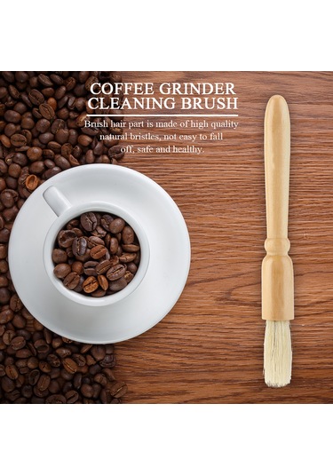 Xiyyadms Kahve Değirmeni Temizlik Fırçası - Doğal Tüylü, Ahşap Saplı, Kaliteli Kalıntı Temizleyici Aracı Diğer