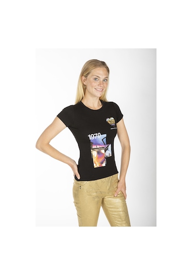 ROBERTO CAVALLI  Kadın T'shirt RRC5495L Siyah