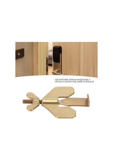 Geeroyoo 304 Çelik Otel Güvenlik Kapı Blokajı, Evde Kilitlenme Ve Alarm Özelliği, Kadınlar İçin Taşınabilir Engelleme Aleti - Altın Renk Altın