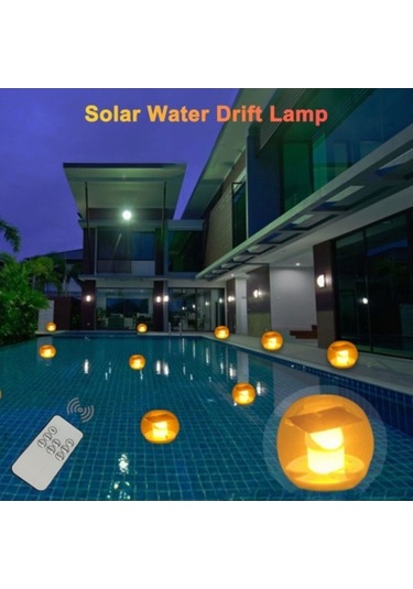 Ebitda Güneş Alevli Yüzen Işıklar Havuz Bar Çiçek Yatakları Su Işıkları Ip67 Su Geçirmez 3 Renkli Uzaktan Kumanda