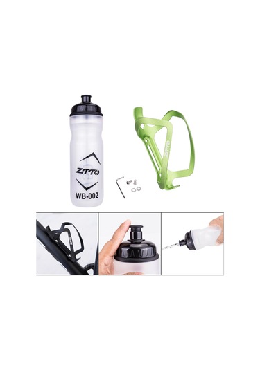 Suntek Dağ Bisikleti Su Şişesi Kafesi İçecek Sağlam Yeşil Yeşil