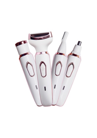 Moveevo 4'ü 1 Arada Kadın Tıraş Makinesi 4'ü 1 Arada Elektrikli Tüy Dökücü Usb Şarjlı 3028 Beyaz