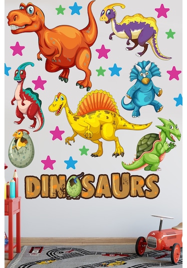 Dinozorlar Temalı Çocuk Odası Duvar Sticker Seti