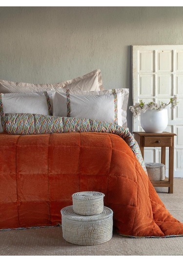 Apricitas Uyku Seti Softly Lowel Terracotta Tek Kişilik Turuncu