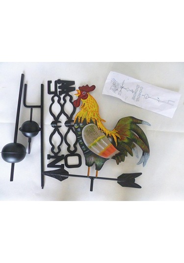Suntek 47 '' Avrupa Metal Boyalı Horoz Rüzgar Gülü Yön Burcu