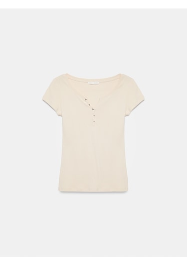 Dilvin 32688 %100 Pamuk Basic T-shirt-taş