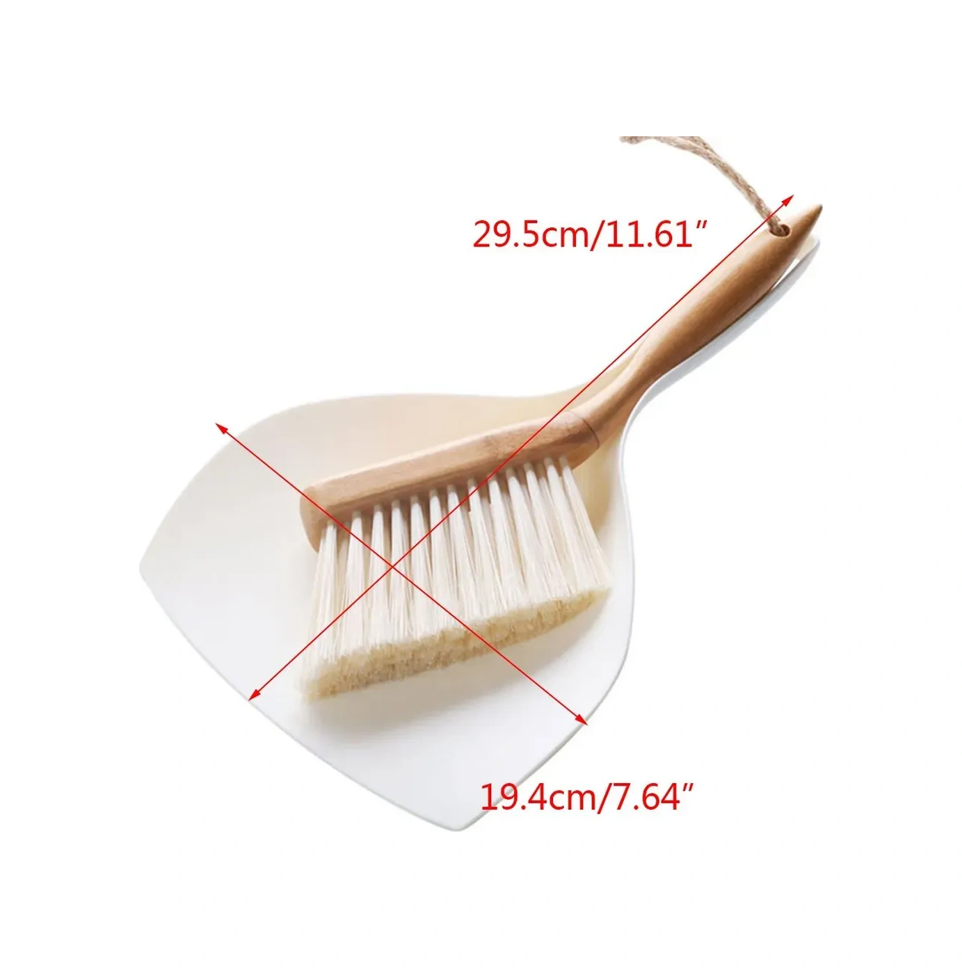 Kosona Bambu Kollü Minik Süpürge Ve Kova Seti - Yumuşak Telli, Klavye Ve Masa Temizliği, Taşınabilir, Asma Döşemi