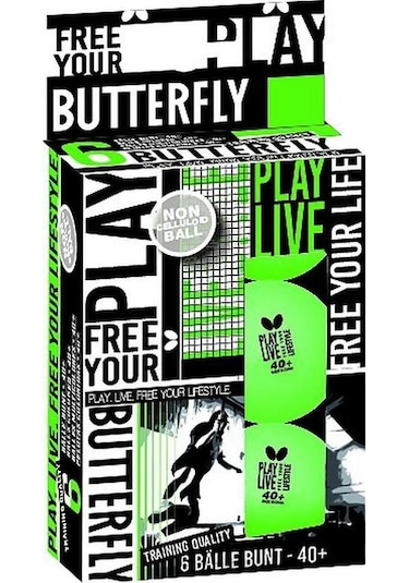 Butterfly Free Your Style 6'lı Masa Tenisi Topu Yeşil 85215