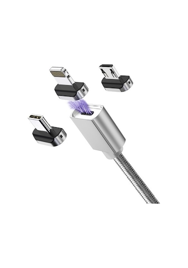 Fitplus Manyetik Mıknatıslı Lightning Hızlı Şarj Kablosu Qc 3.0 S (417855472)