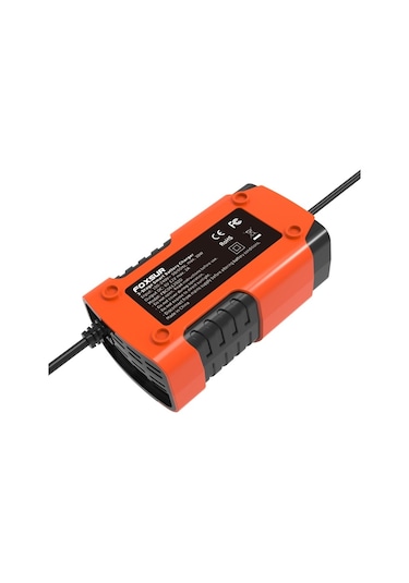 Foxsur 2a / 6v / 12v Araba / Motosiklet 3 Kademeli Tam Akıllı Akü Şarj Cihazı Kırmızı