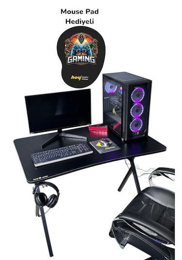 Heygaming2 Profesyonel Oyuncu Masası Siyah 110 Cm Siyah
