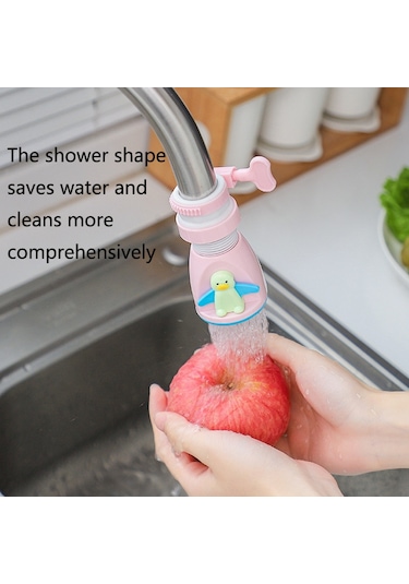 Cbtx 3 Pcs Mutfak Penguen Karikatür Musluk Sıçramaya Dayanıklı Duş Yağmurlama Ev Musluk Suyu Genişletici Evrensel Su Tasarrufu Filtresi Pembe