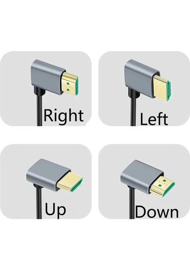 8k 90 Derece Hdmı 2.1v Kablo Kordonu 8k 60hz 4k 120hz 48gbps Earc Arc Hdcp Up To Down 0.5m Diğer