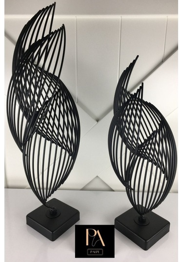 Novahub Siyah H 2'li Ofis Metal Aksesuar Biblo Ev Dekorasyon Obje, Ev Ve Ofis İçin Mükemmel Seçim