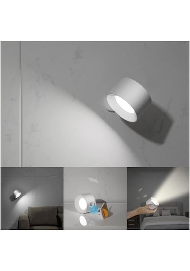 Monyee Beyaz Modern Nordik Dokulu Odalar İçin Taşınabilir Dokunmatik Okuma Lambası - Dayanıklı Ve Pratik Kullanım Gümüş