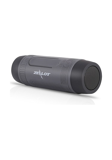 Teltree Zealot S1 Dış Mekan Bluetooth Hoparlörü - Ipx5 Su Geçirmez, Led Feneri, Sos Modu, Tf Kart/aux/fm Desteği, 4000mah Pil, Elsiz Konuşma - Gri
