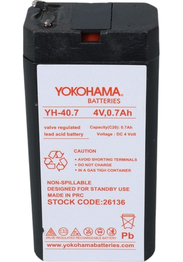 Ayt Yokohama Yh-40.7 4 Volt 0.7 Amper Akü 34x22x64 Mm Yeni Tarihli Taze Akü