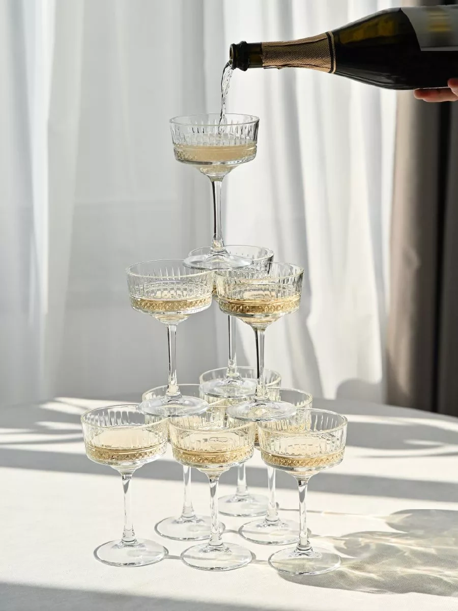 Pasabahce 2 Adet Şampanya Kadehi Geniş Krem Şişesi Seti 221467585