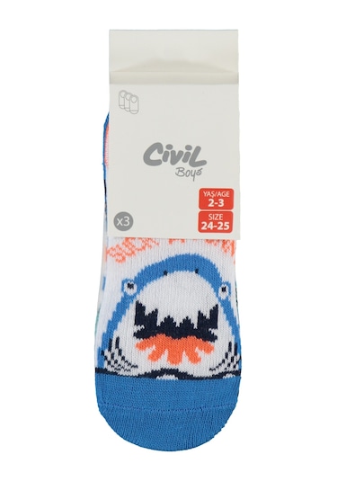 Civil Boys Erkek Çocuk 3'lü Çorap Set 2-12 Yaş Lacivert Lacivert