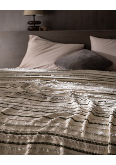 Madame Coco Montjalin Çift Kişilik Yatak Örtüsü - Ekru/toprak 8684427145357 Ekru