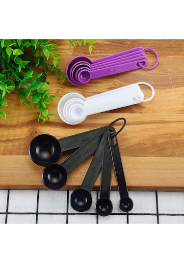 Beyaz 5 Adet/takım Yaratıcı Pişirme Pişirme Mutfak Gereçleri Ölçüm Kaşığı Silikon Ölçüm Kepçesi Ölçekli Mutfak Gereçleri