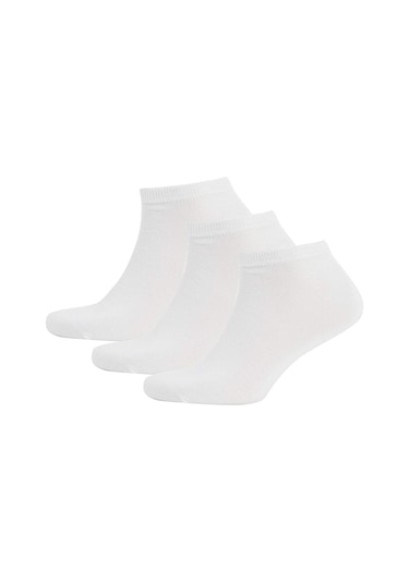 Defacto Erkek 3lü Pamuklu Patik Çorap S3904aznswt1 Beyaz-wt1