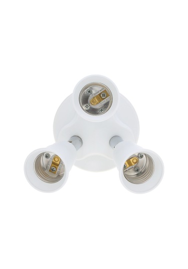 Skycity E26/27 Beyaz Soket Adaptörü - 3'lü Çevirme Kolu, 180 Derece Dönebilen, Yangın Engellli Malzeme, Toplam 180w Güç Beyaz