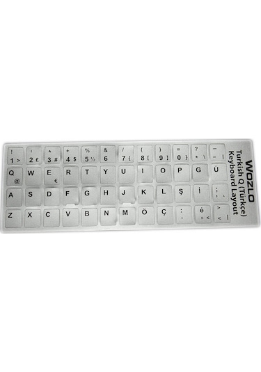 Laptoplar Için Türkçe (Q) Klavye Sticker Gri