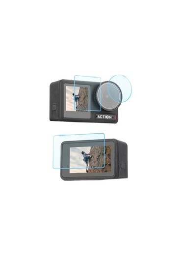 Dji Osmo Action 4 ve 3 Ekran Koruyucu 9h Ön , Arka Ekran Ve Lens