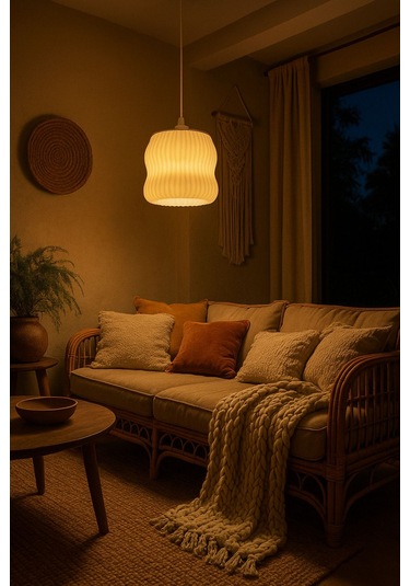 Dekoratif Avize Ice Serisi Ev Ofis Veranda Mutfak Çap 20 Cm Büyük Boy Çok Renkli