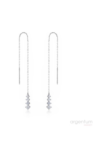 Argentum Concept - Işıltılı Gümüş Zincir Küpe