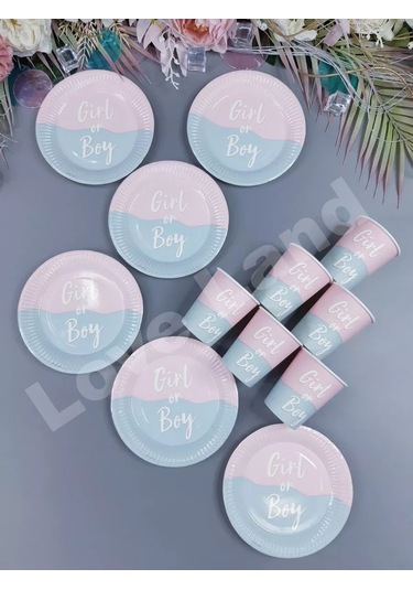 Love Land Cinsiyet Partileri İçin Tek Kullanımlık Parti Takımı 12 Kişilik 178942133 Diğer