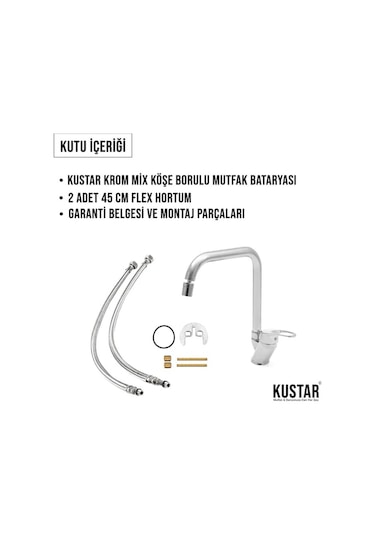 Kustar Lexus Aç Kapa Mutfak Eviye Bataryası Krom