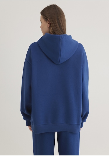 Mavi 1600361-82625 Mavi Logo Baskılı Kapüşonlu Sweatshirt - Lacivert