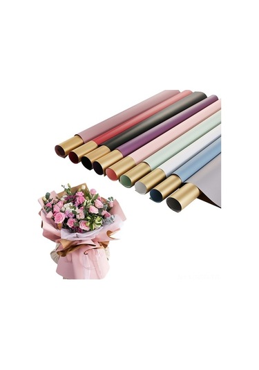 Ulzyvf 20 Adet Su Geçirmez Çiçek Paket Kağıdı - Çift Renk Altın Desenli Hediye Ambalajı Diğer