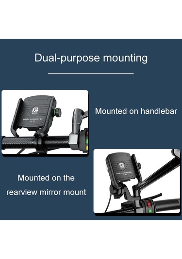 Kewig M8 Motosiklet Navigasyon Telefon Tutucu Açık Sürme Şarj Braketi Mavi Mavi