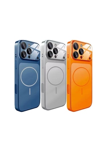 Apple iPhone Siyah 15 Pro 17 Pro Max Görünüme Çeviren Kamera Koruma Magsafe Kılıf